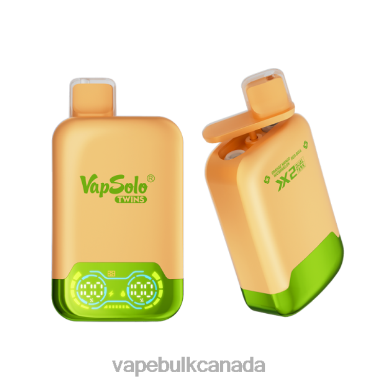 Vape Wholesale Distributor Canada - Vapsolo TWINS Disposable Vape Orange Mango Watermelon & Red Bull P60ZF124