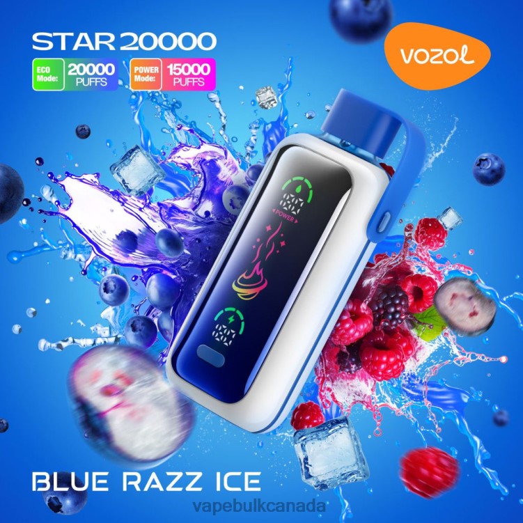 Vape Wholesale Distributor Canada - VOZOL STAR 20000 BZ6444 BLUE RAZZ ICE