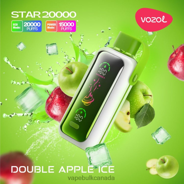 Vape Wholesale Near Me- VOZOL STAR 20000 BZ6447 DOUBLE APPLE ICE