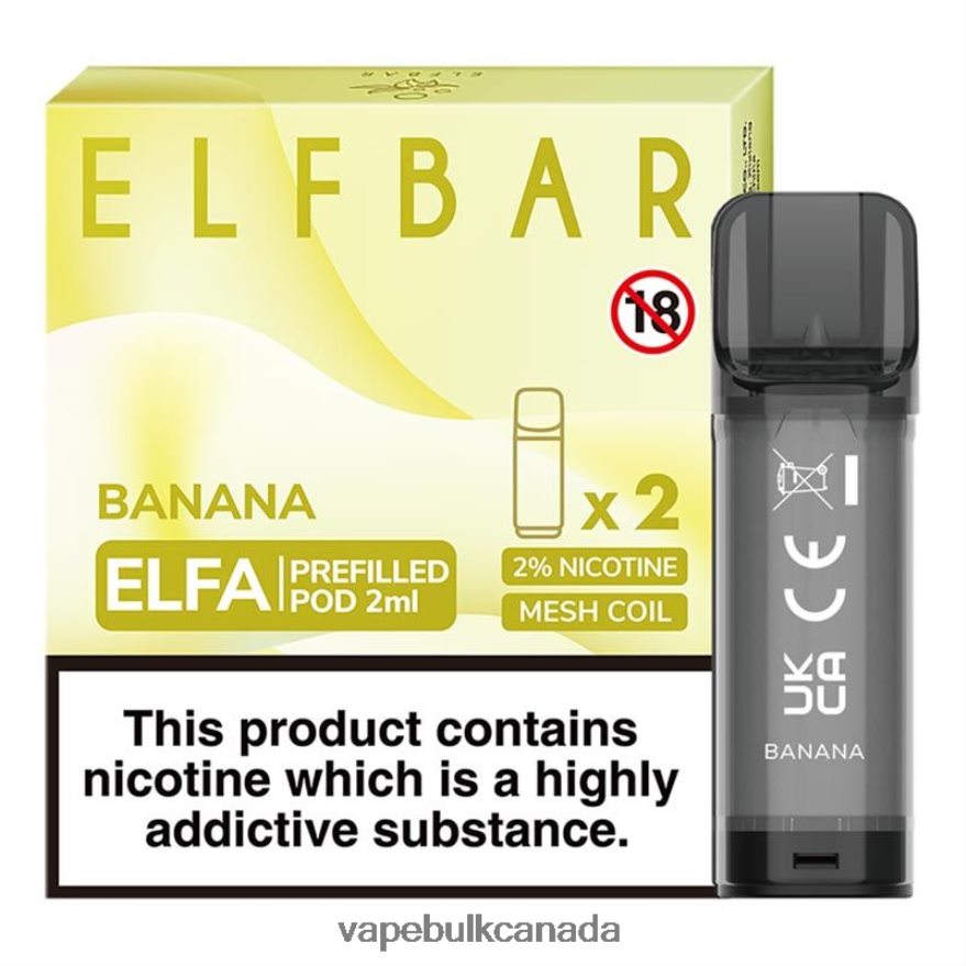 466BLN315 Banana - Disposable Vape Wholesale Canada ELFBAR Elfa Pre-Filled Pod - 2ml - 20mg (2 Pack)