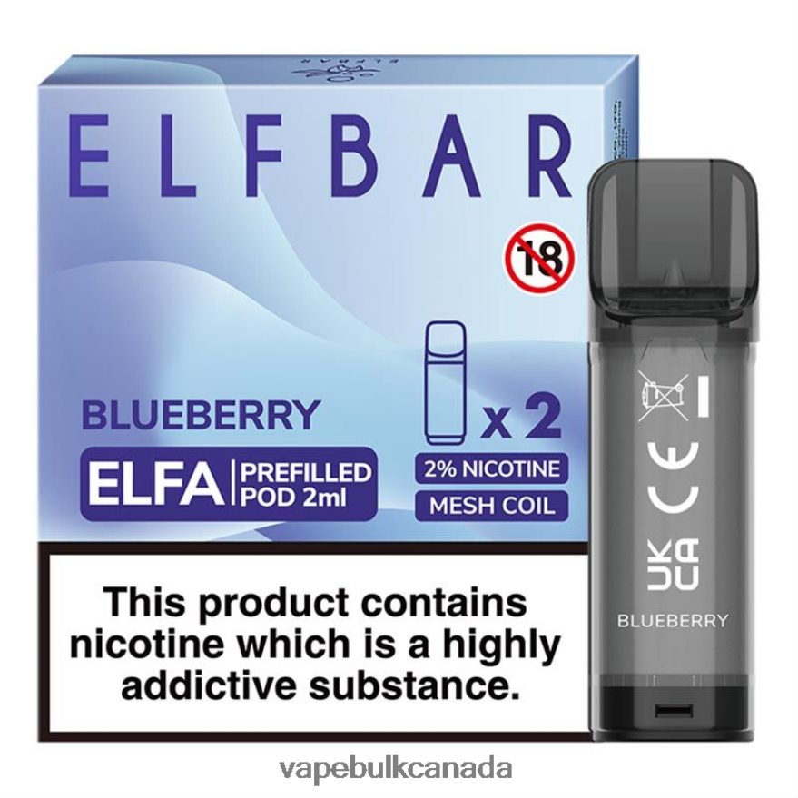 466BLN316 Blueberry - Vape Juice Wholesale Canada ELFBAR Elfa Pre-Filled Pod - 2ml - 20mg (2 Pack)