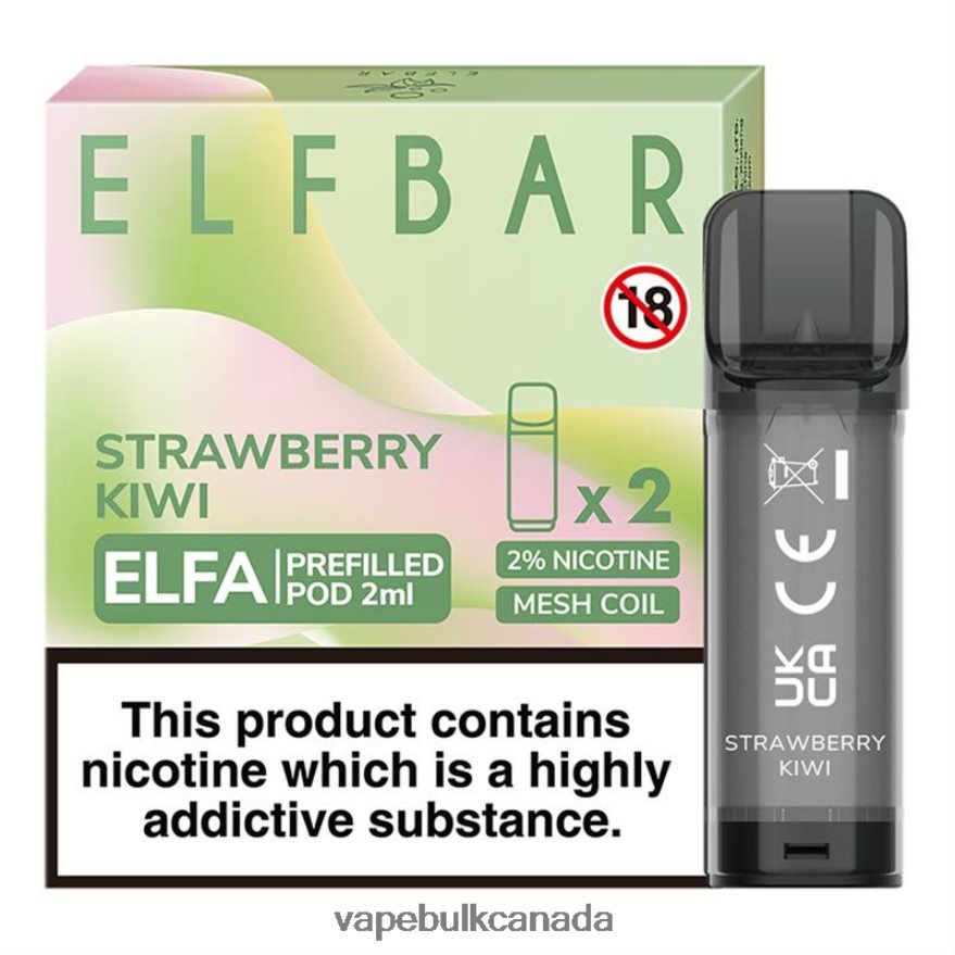 466BLN317 Strawberry Kiwi - Allo Vape Wholesale Canada ELFBAR Elfa Pre-Filled Pod - 2ml - 20mg (2 Pack)