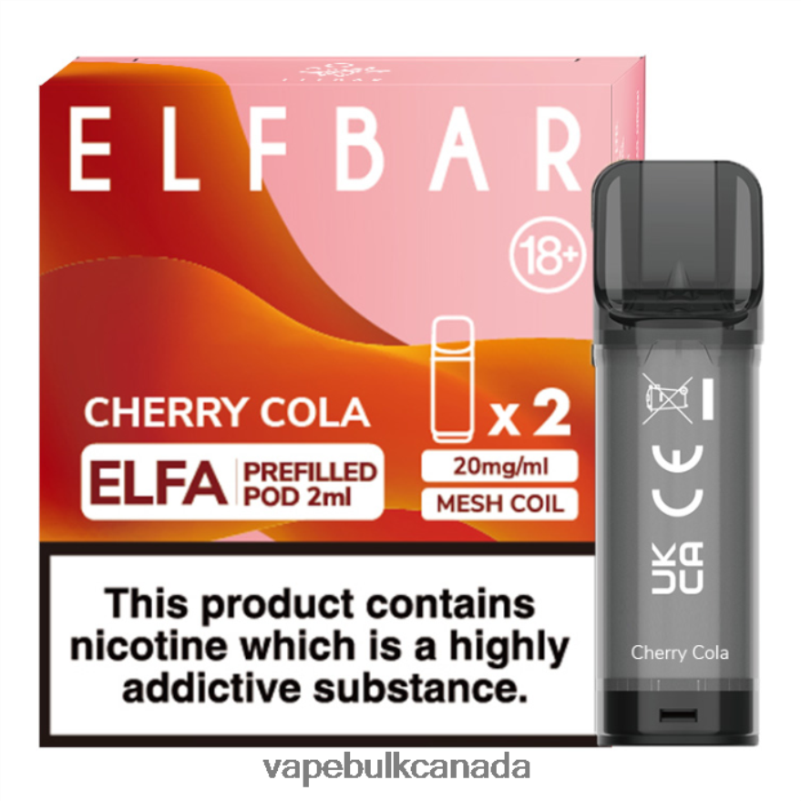 466BLN322 Cherry Cola - Vape Wholesale Canada ELFBAR Elfa Pre-Filled Pod - 2ml - 20mg (2 Pack)
