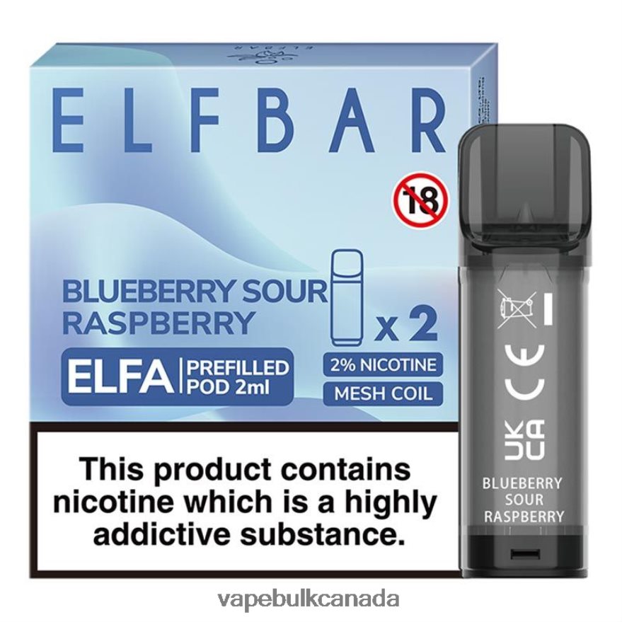 466BLN323 Blueberry Sour Raspberry - Vape Bulk Canada ELFBAR Elfa Pre-Filled Pod - 2ml - 20mg (2 Pack)