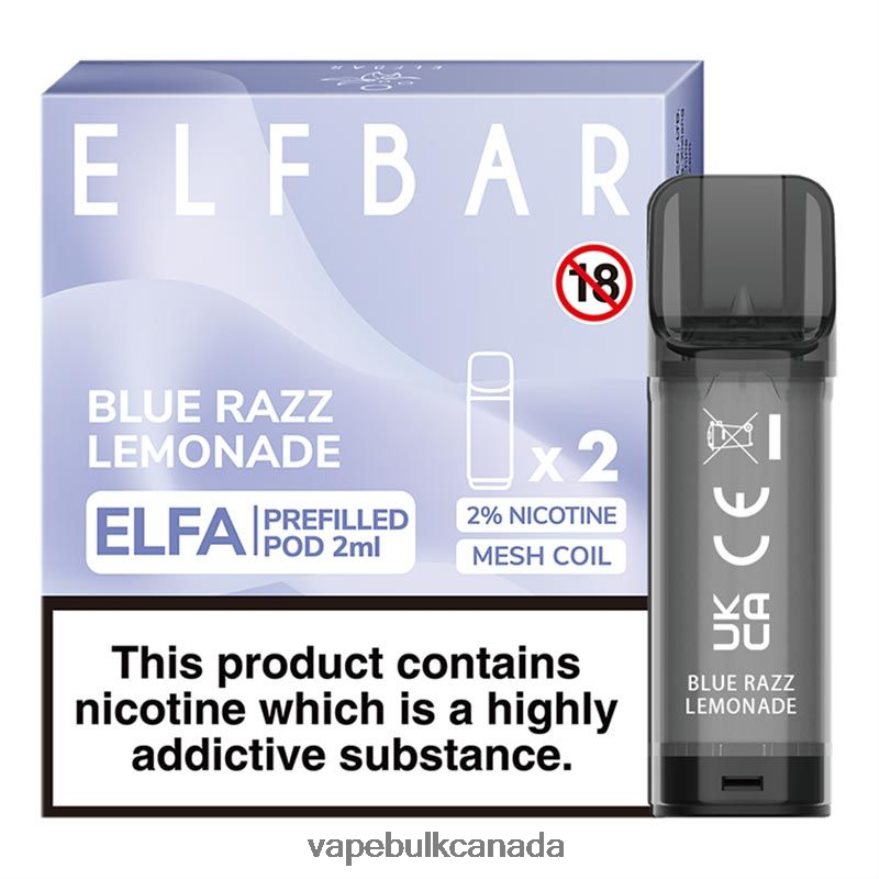 466BLN327 Blue Razz Lemonade - Allo Vape Wholesale Canada ELFBAR Elfa Pre-Filled Pod - 2ml - 20mg (2 Pack)