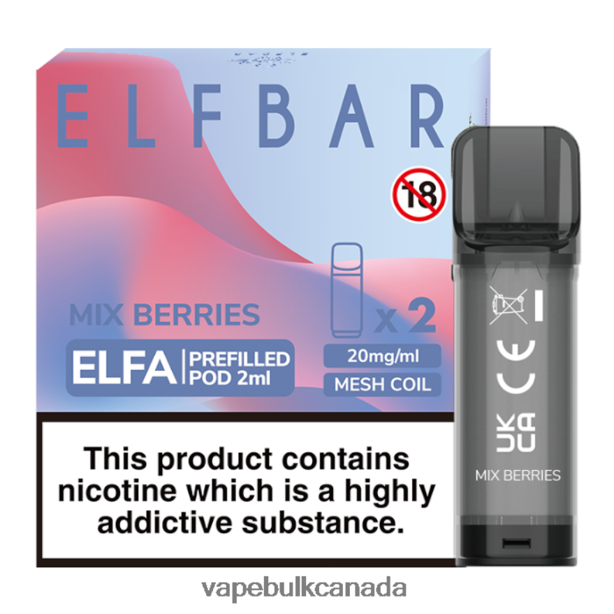 466BLN339 Mix Berries - Vape Wholesale Supplier Canada ELFBAR Elfa Pre-Filled Pod - 2ml - 20mg (2 Pack)