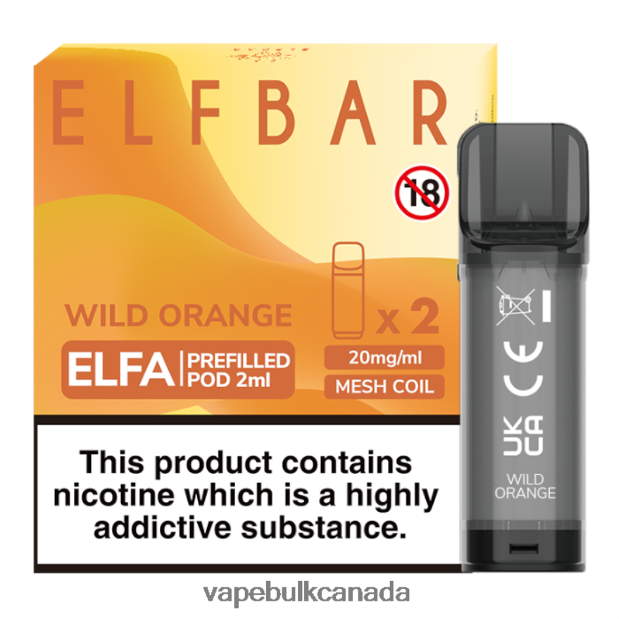 466BLN340 Wild Orange - Ghost Vape Wholesale Canada ELFBAR Elfa Pre-Filled Pod - 2ml - 20mg (2 Pack)