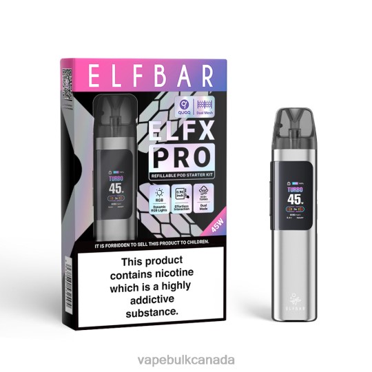 E Cigarette Wholesale - ELFBAR ELFX Pro Open Pod Device Sliver 6P6DF1