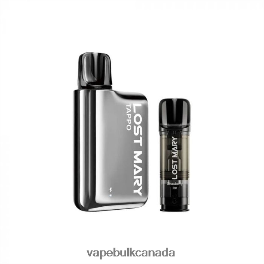 466BLN438 Silver Stainless X Strawberry Ice - Vice Vape Wholesale Canada LOST MARY Tappo Pod Vape Kit